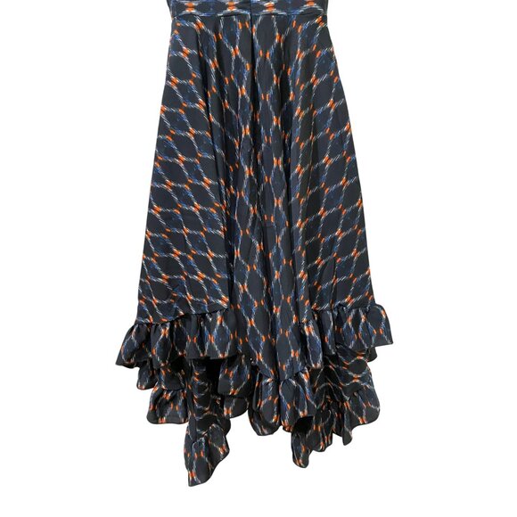 Mia Joy Women’s Sleeveless Hi-Low Ruffled Hem Dress Size 4 Black Multi Pattern - Picture 8 of 9